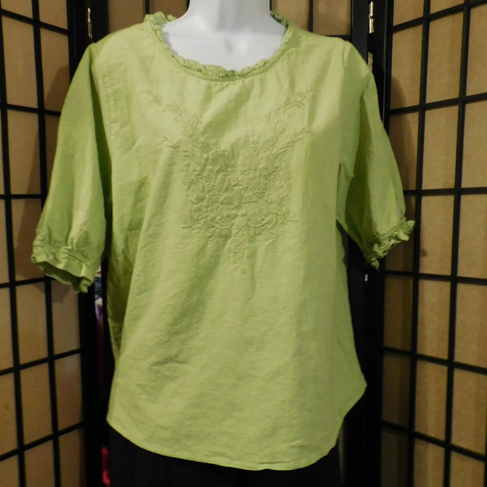 CELLABIE GREEN PULLOVER SHIRT